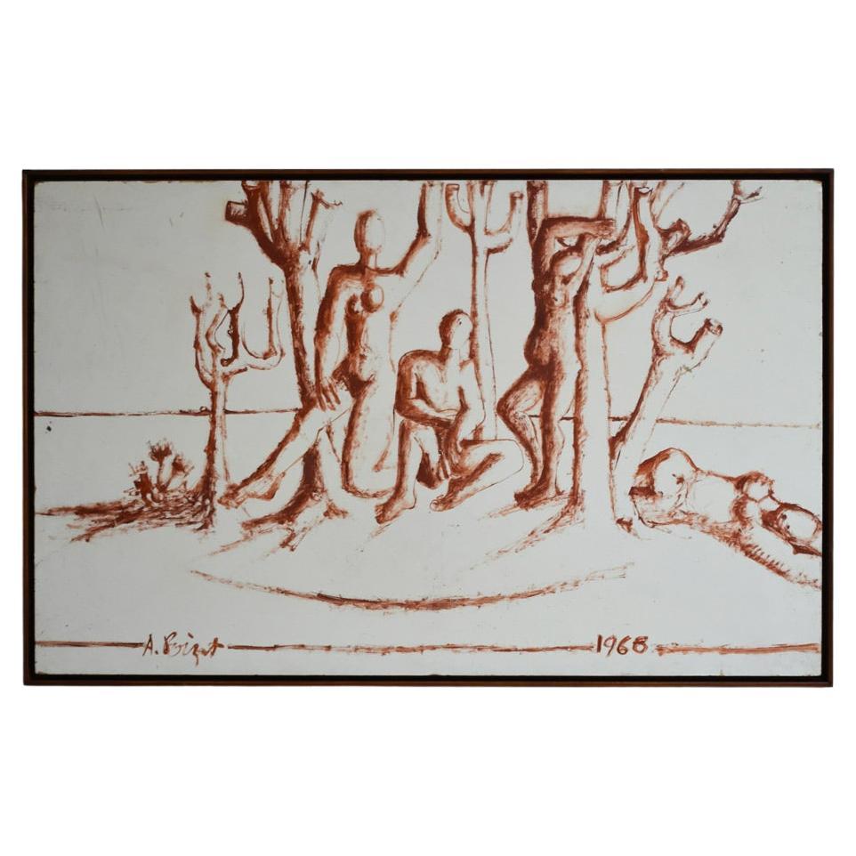 Lebendige Landschaften mit nackten Figuren, 1960er Jahre.