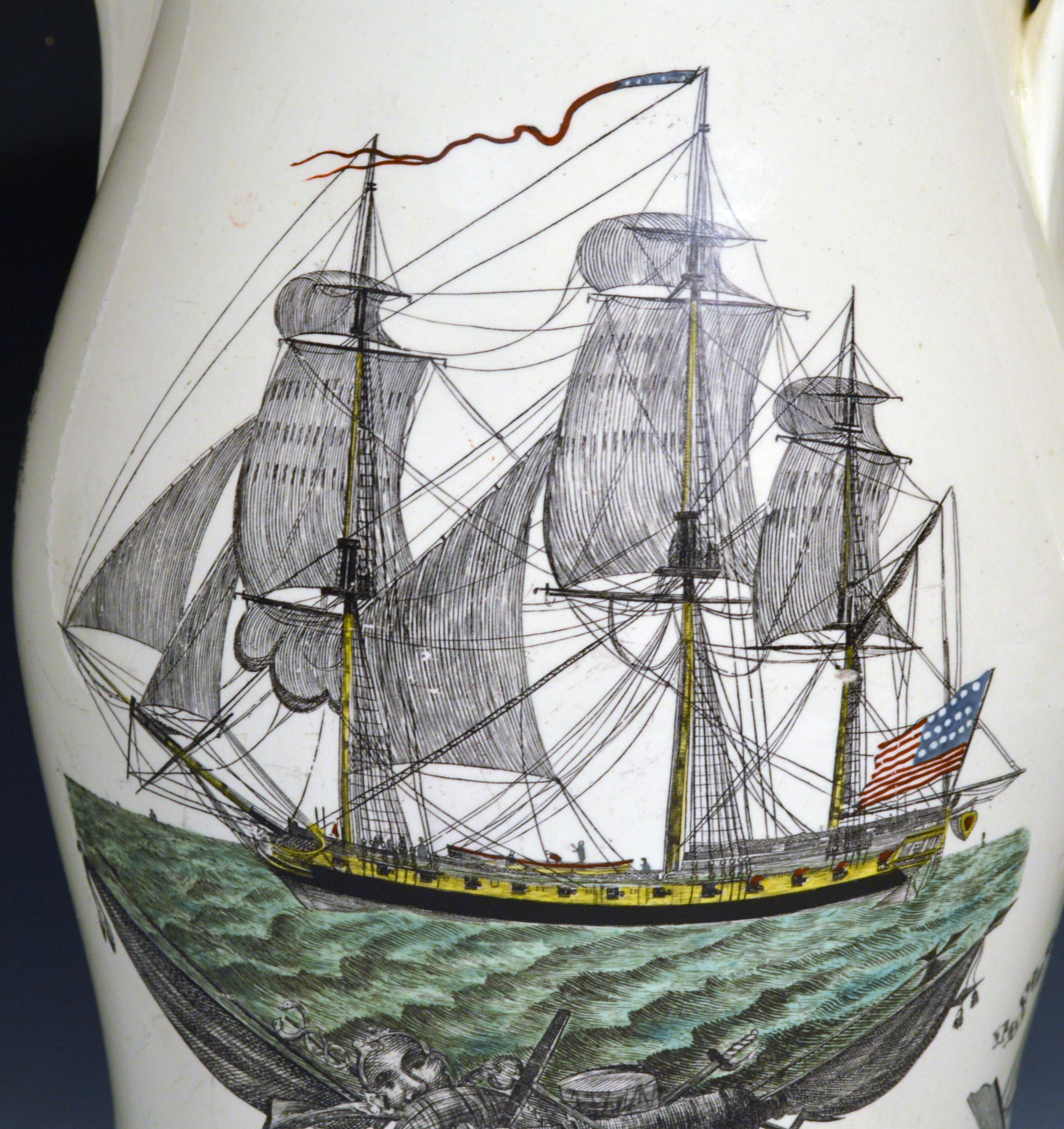 Liverpool Creamware American Ship Jug, Possibly Herculaneum Pottery, Liverpool 1