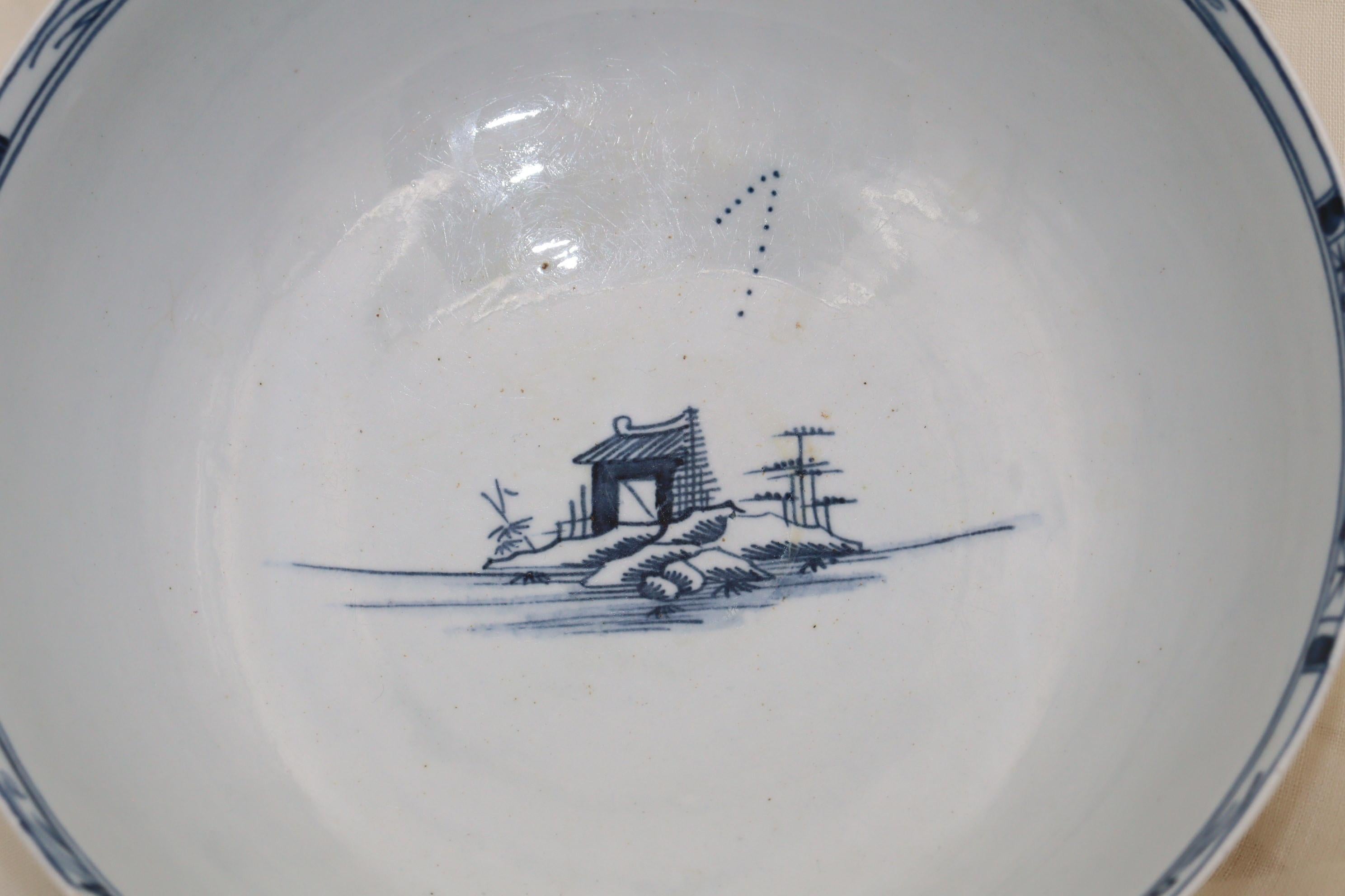 Hand-Painted Liverpool porcelain bowl For Sale