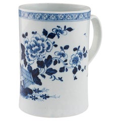 Liverpool Porcelain Richard Chaffers and Co Quart Tankard