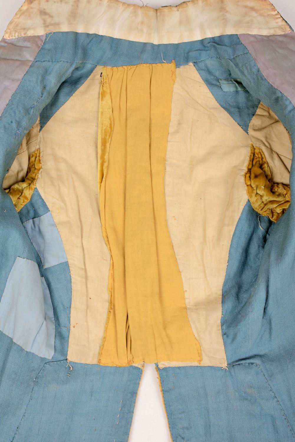 Livery habit in woolen cloth and embossed velvet - England Early 19th century In Good Condition In Toulon, FR