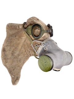 Livestock Gas Mask on an Antique Paper Mache Head