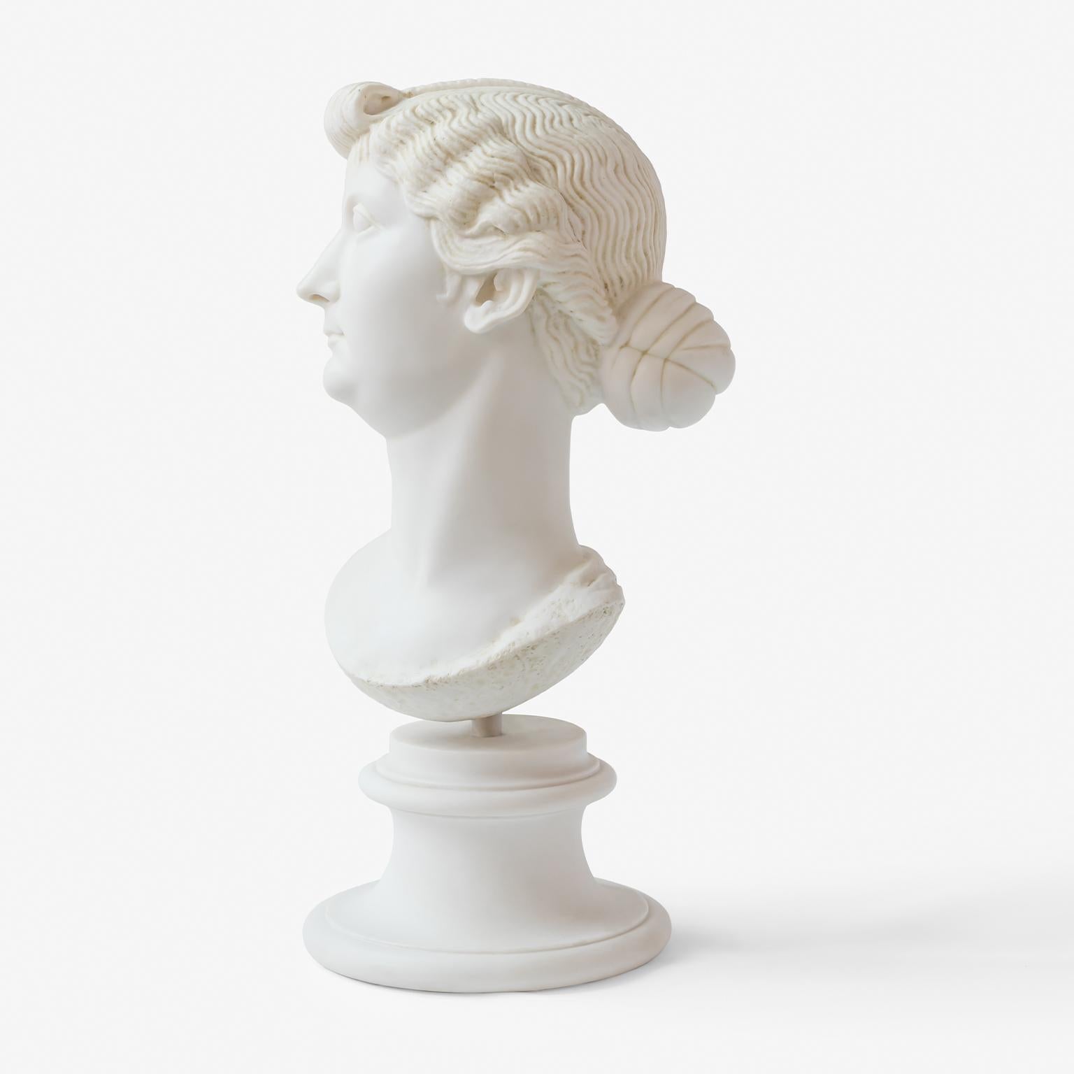 Classical Greek Livia Bust Made with Compressed Marble Powder 'Ephesus Museum' For Sale