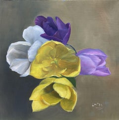 Still life with tulips, Painting, Oil on Canvas