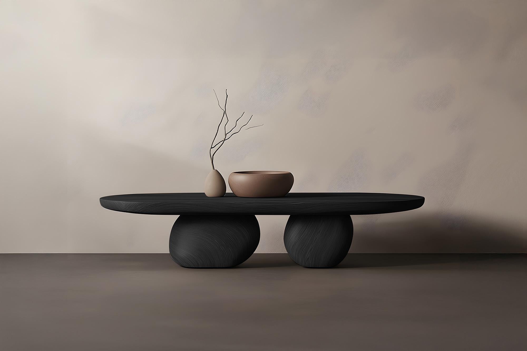 Wohnzimmer Couchtisch Serie 27 - Sereno von NONO mit Beinen aus organischem Kieselstein (Mexikanisch) im Angebot