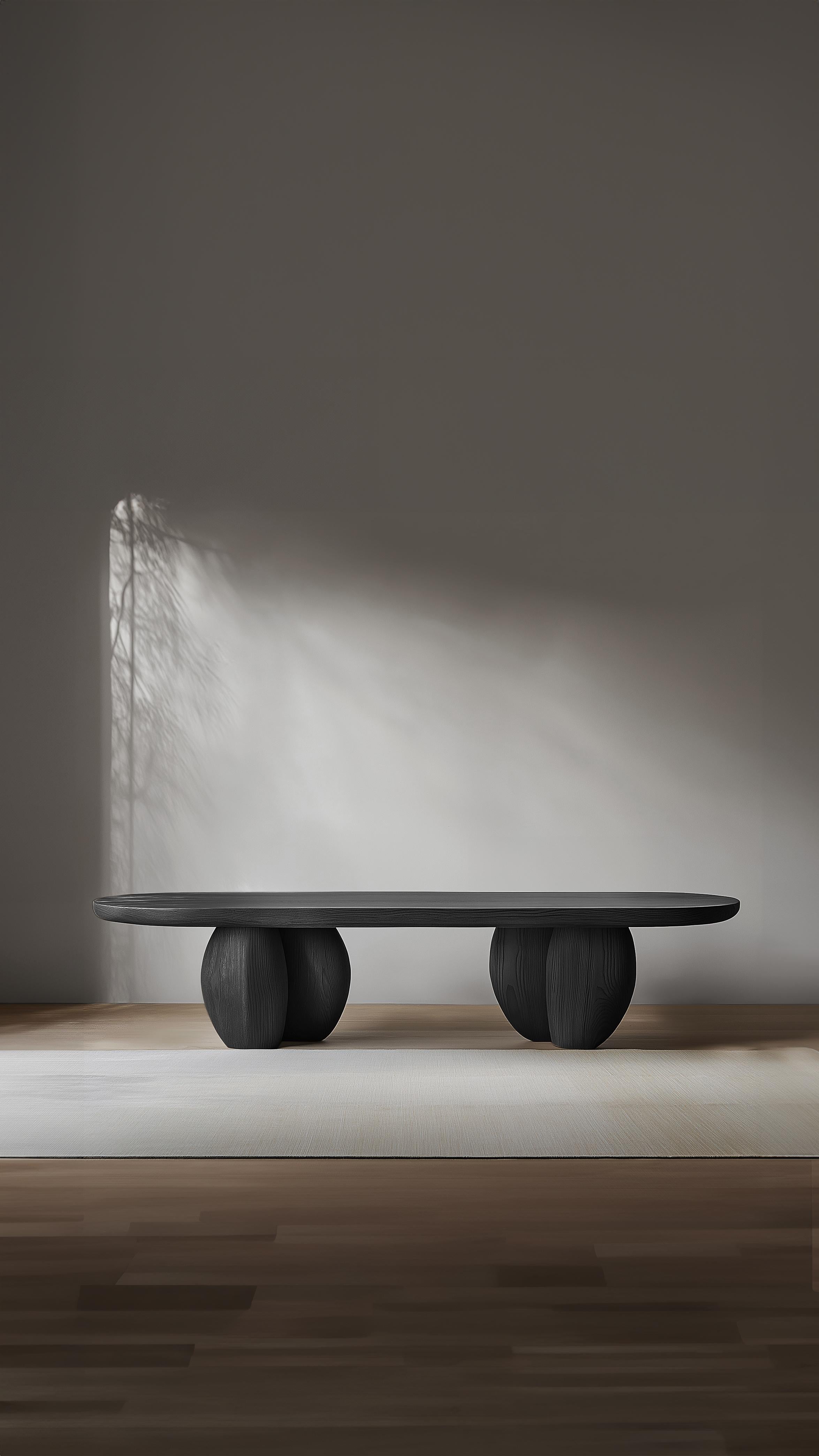 Bois de feuillus Table basse de salon Serie 91 - Sereno by NONO avec pieds en galets en vente