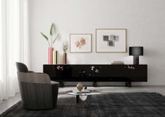 Sogni del soggiorno Armadio nero lungo 3M con finitura laccata opaca