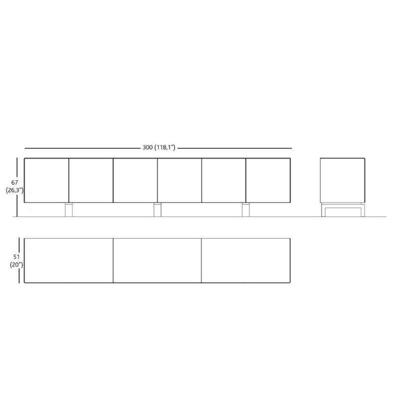 Trempé Dreams All Black Cabinet 3M de long avec finition laquée mate en vente