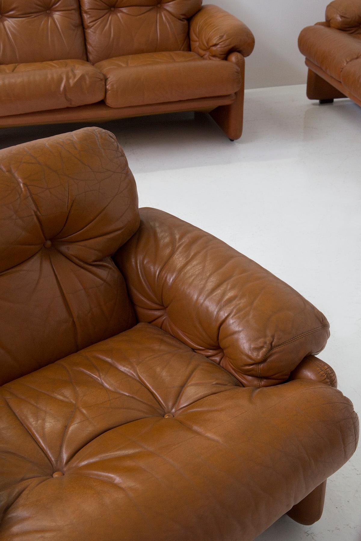 Leather Living room of Afra and Tobia Scarpa, Model Coronado for B&B Italia
