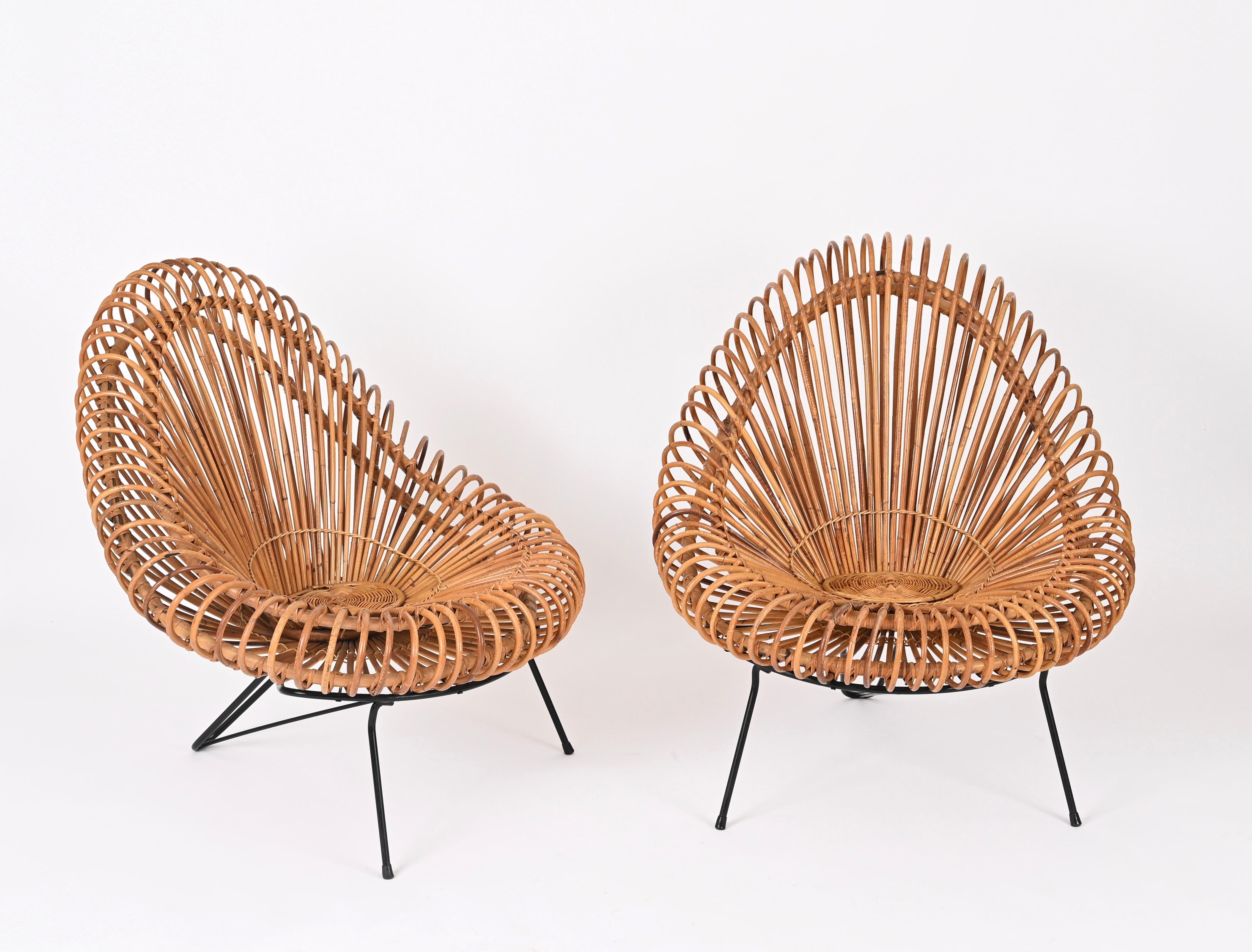 Living Room Rattan Set by Janine Abraham & Dirk Jan Rol - Chairs, Pouf, Mirror  For Sale 10