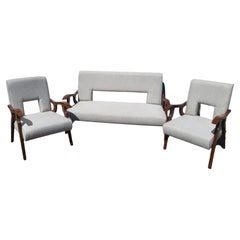 Used Living Room set 1 Sofa + 2 Armchairs, Design From The 70s, 20th Century