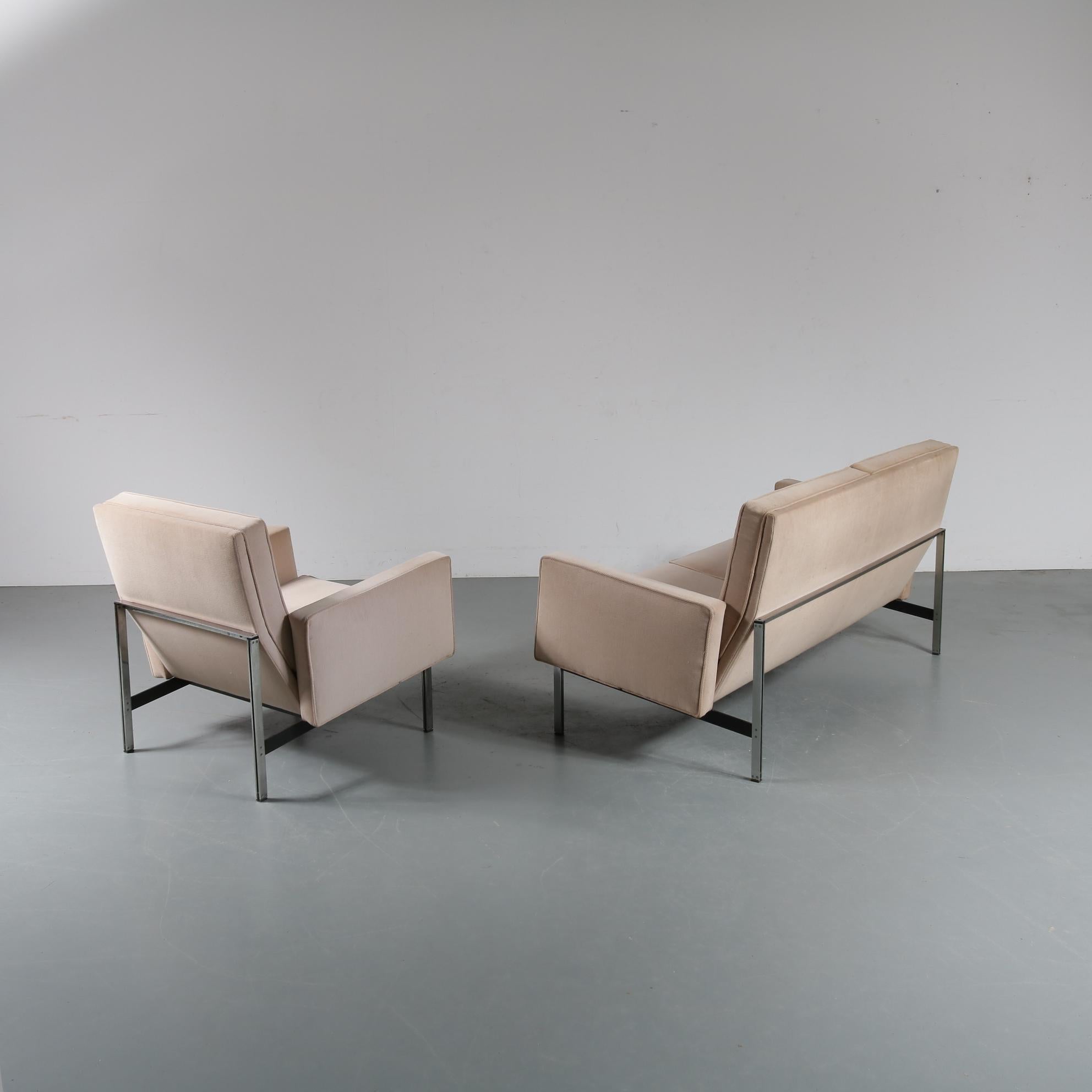 Plated Living Room Set by Florence Knoll, USA, 1960 For Sale