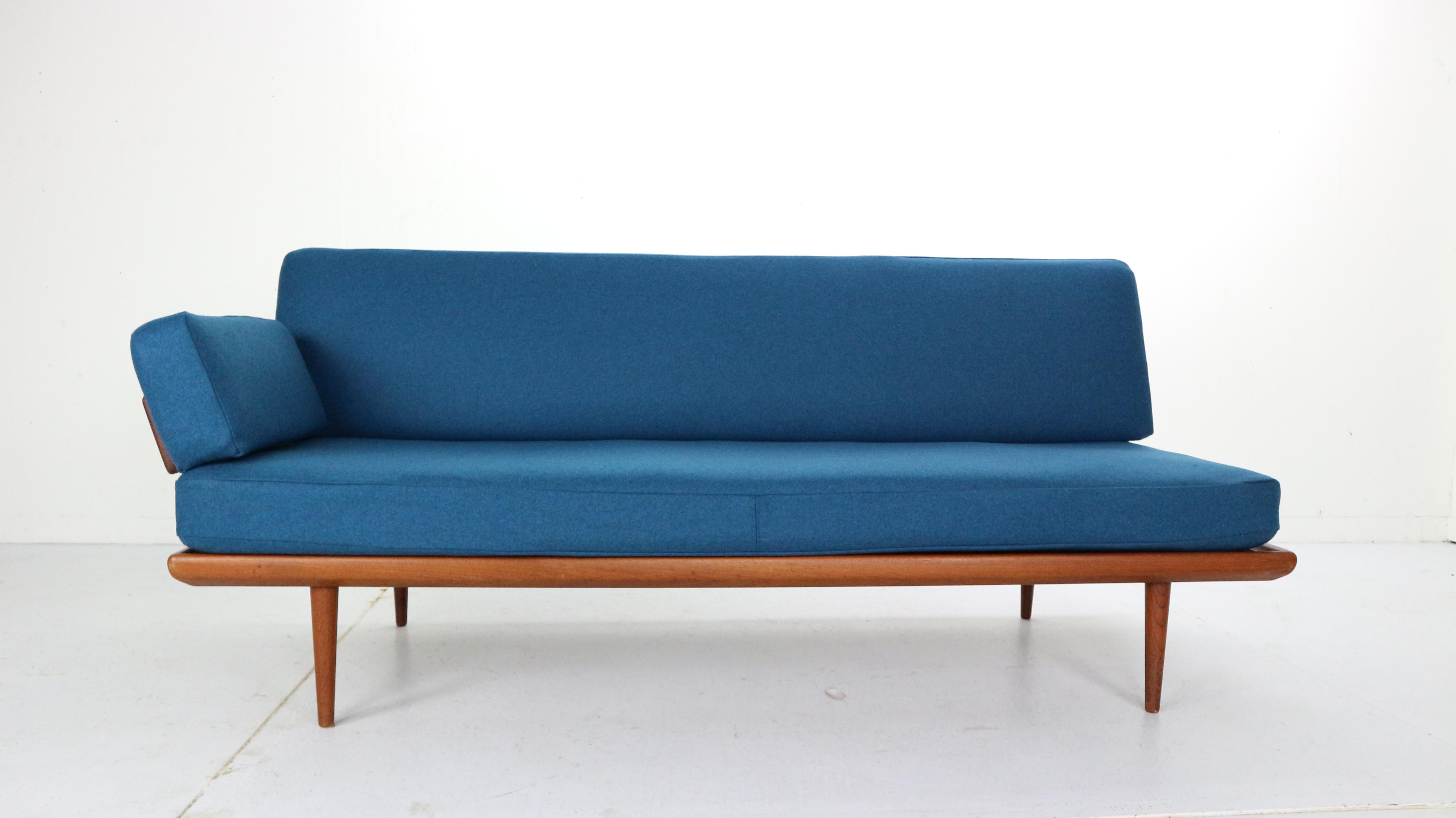 Beautiful Danish design set.
Three-seat and two-seat sofa or daybed and corner side table, designed by Peter Hvidt and Orla Mølgaard Nielsen and manufactured by France & Søn in 1950s, Denmark

Model of sofas- Minerva & coffee table-
