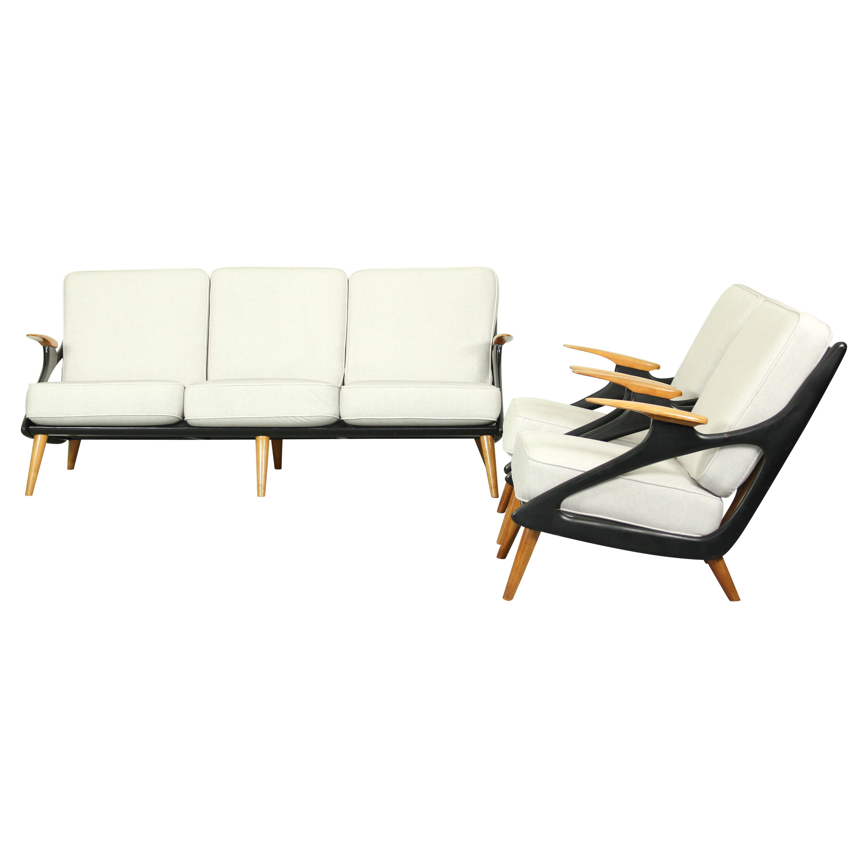 Living Room Set by Spruij Holland, 1954, Set of 3 For Sale