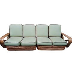 Living Room Set, Faul Frankl 4 Seat Sofa, Rattan Seatee & Rattan Coffee Table
