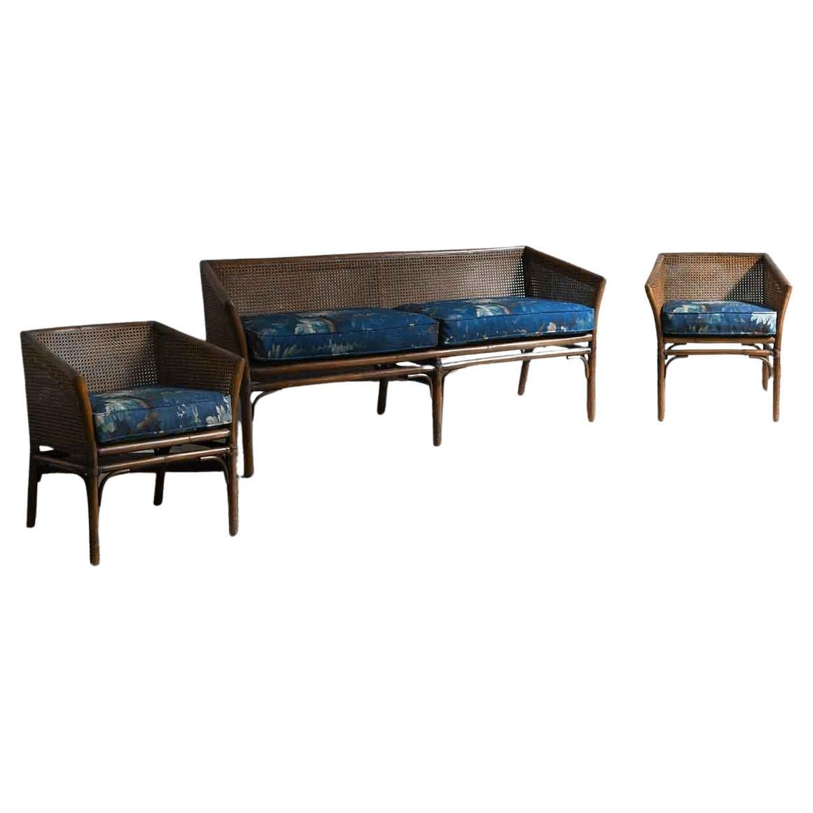 Living room set in the style of Mcguire San Francisco 1970