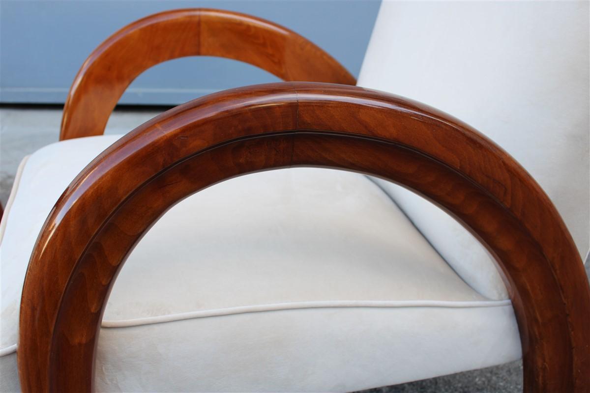 Living Room Set Italian Design 1940s Ducrot Palermo Walnut Curved Boomerang 15