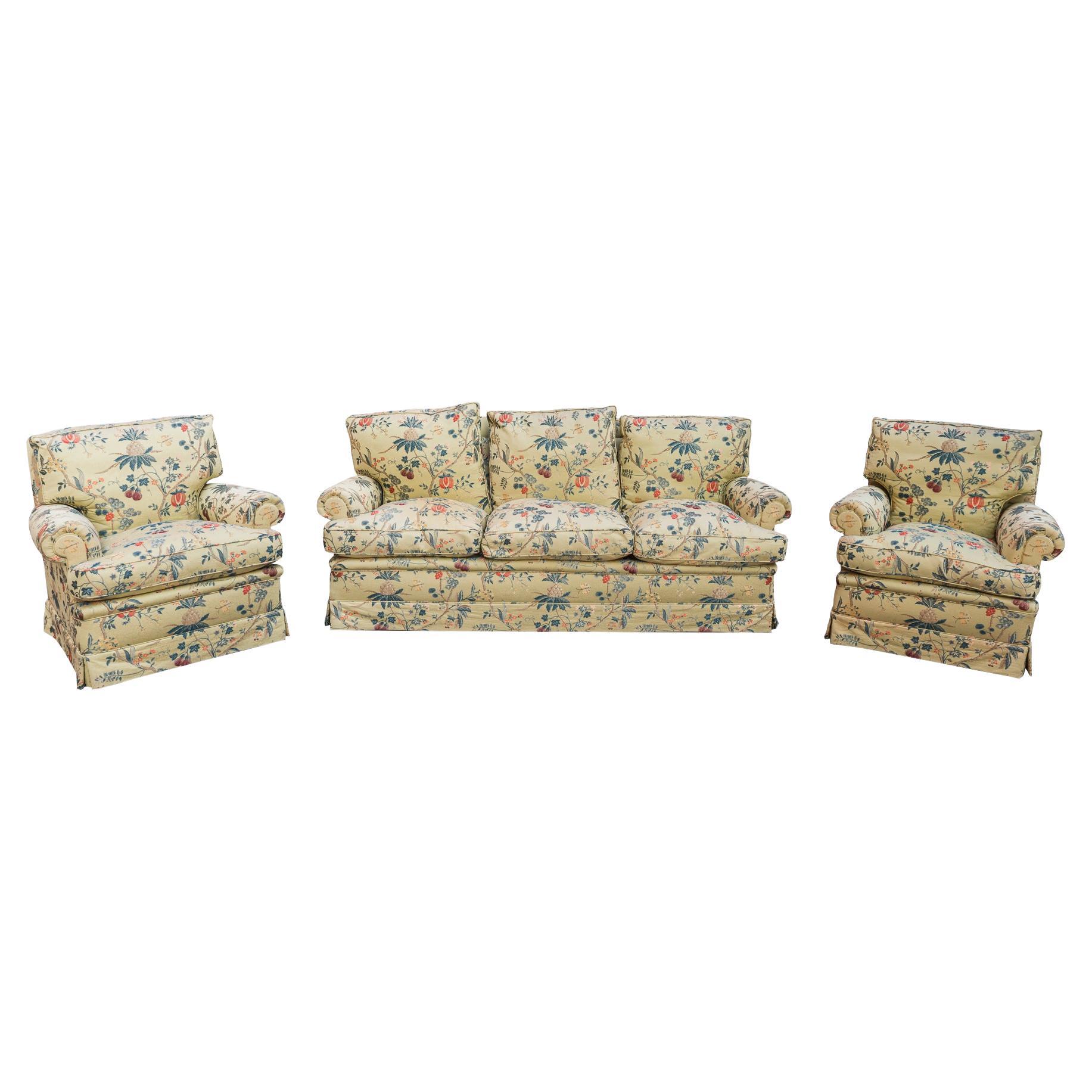 Living Room Set, One Sofa and Two Armchairs, France, circa 1970 For Sale