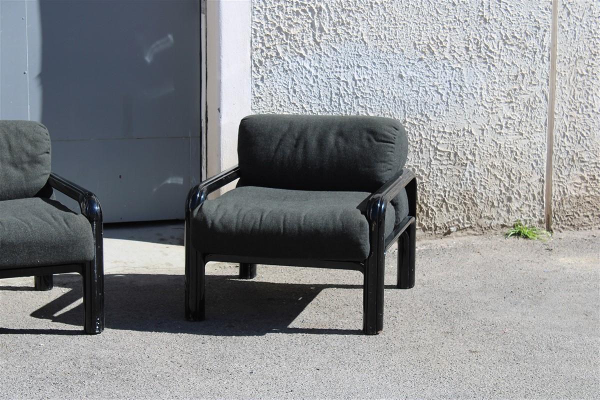 Living Room Sets Gae Aulenti for Knoll 1970s Black Grey Italian Style  In Good Condition For Sale In Palermo, Sicily