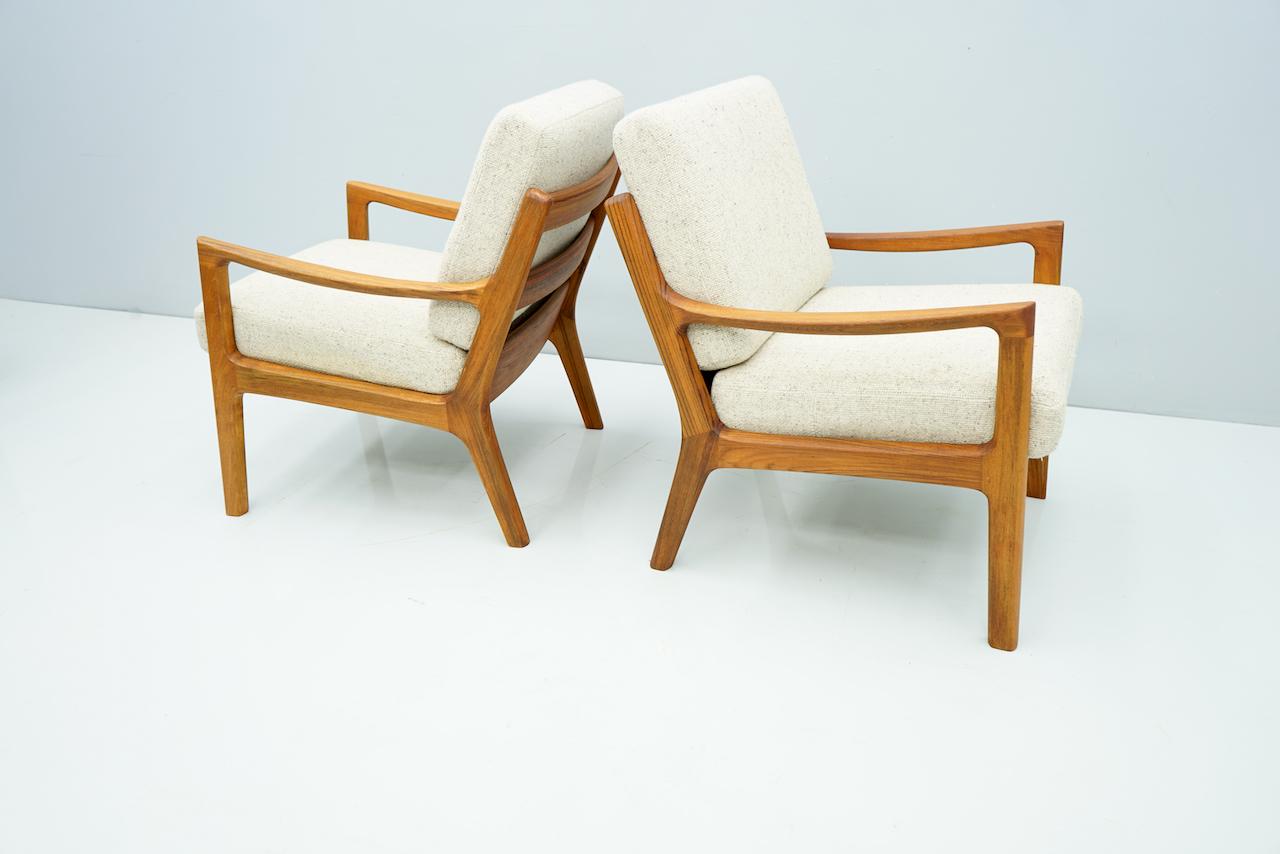 Living Room Suite by Ole Wanscher Denmark 1951 Sofa Lounge Chairs in Teak For Sale 4