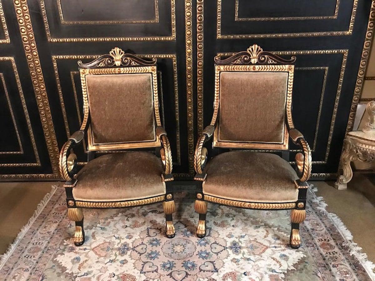 Wohnzimmer-Suite aus handgeschnitzter Buche im antiken Empire-Stil im Angebot 6