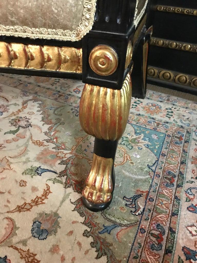 Wohnzimmer-Suite aus handgeschnitzter Buche im antiken Empire-Stil (20. Jahrhundert) im Angebot