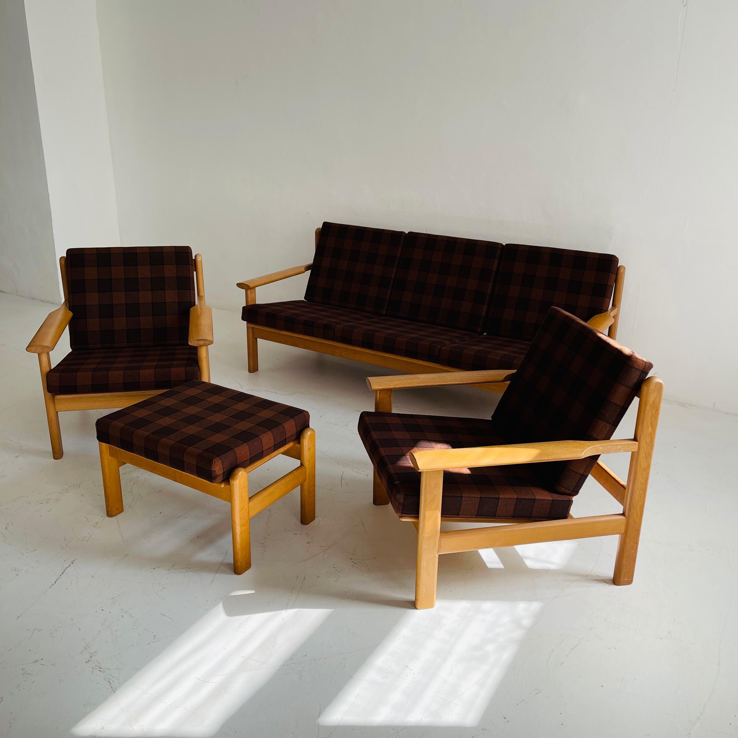 Living room suite sofa lounge chair by Poul Volther for Frem Rølje, Denmark, 1950.