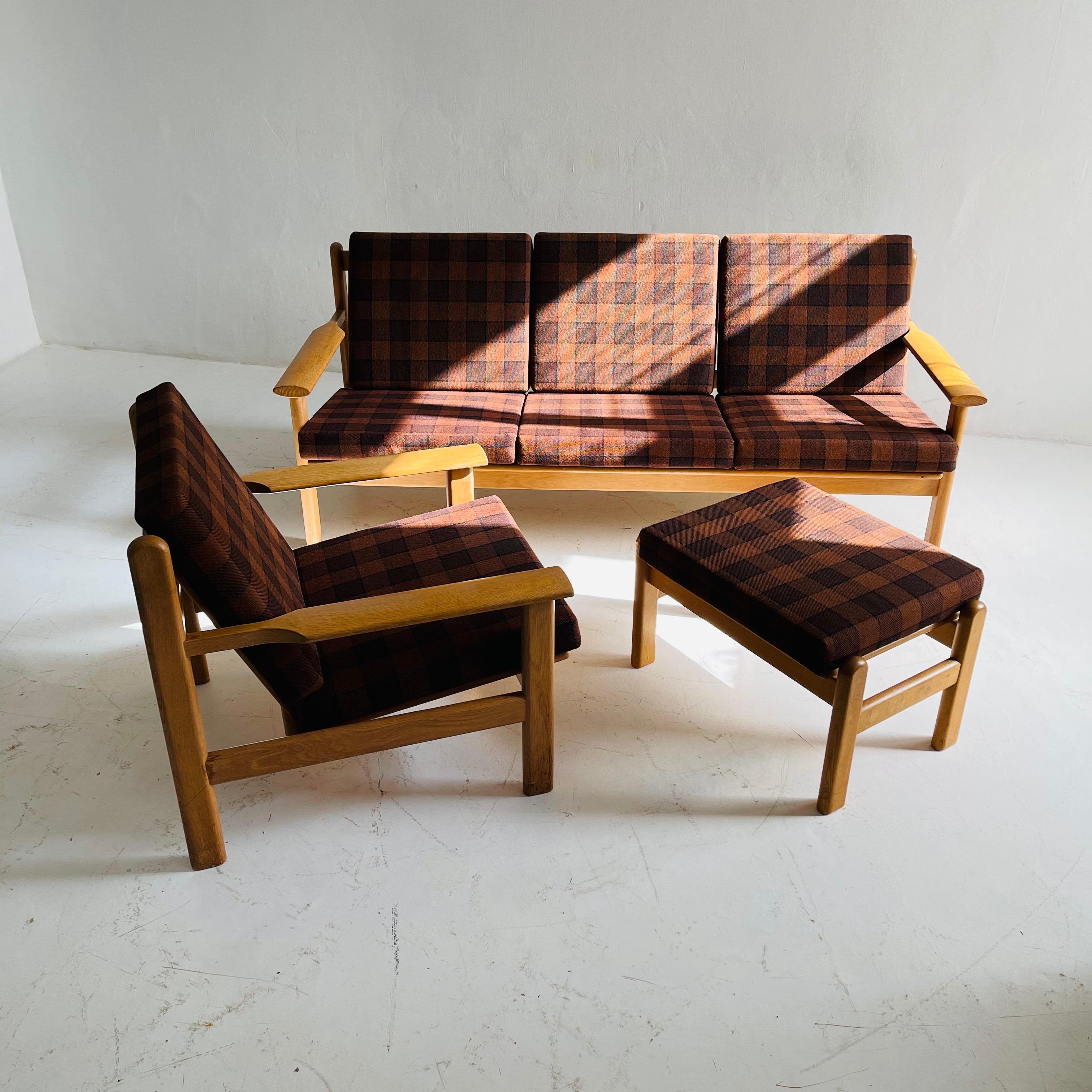 Mid-Century Modern Living Room Suite Sofa Lounge Chair by Poul Volther for Frem Rølje, Denmark 1950 For Sale