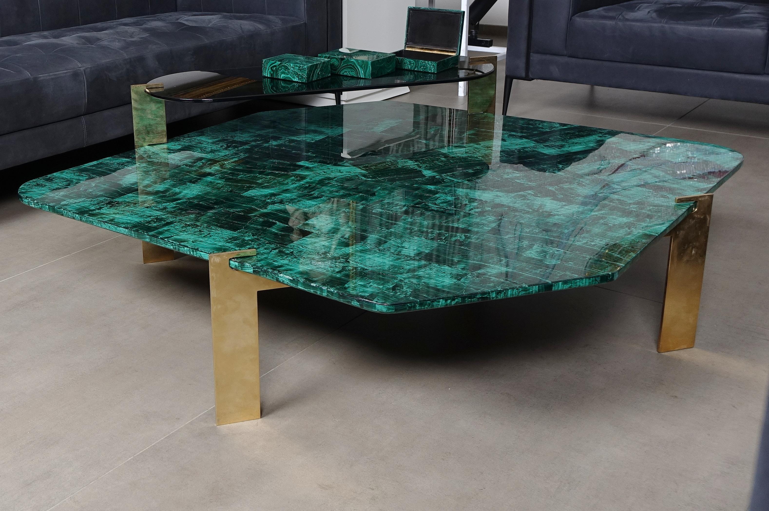 Living Table Modern Design Malachite Stones 6