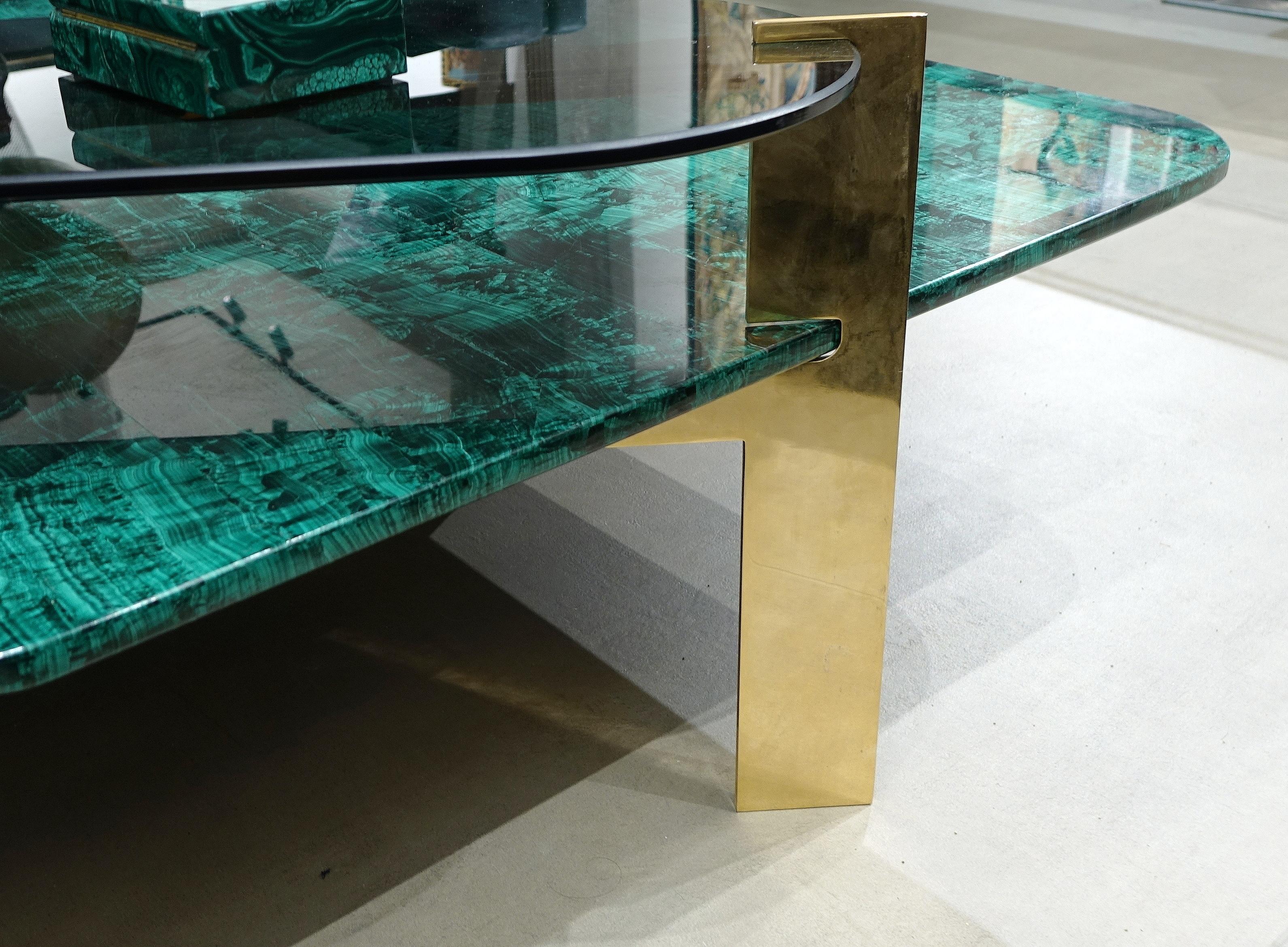 Living Table Modern Design Malachite Stones In New Condition In Milano, IT