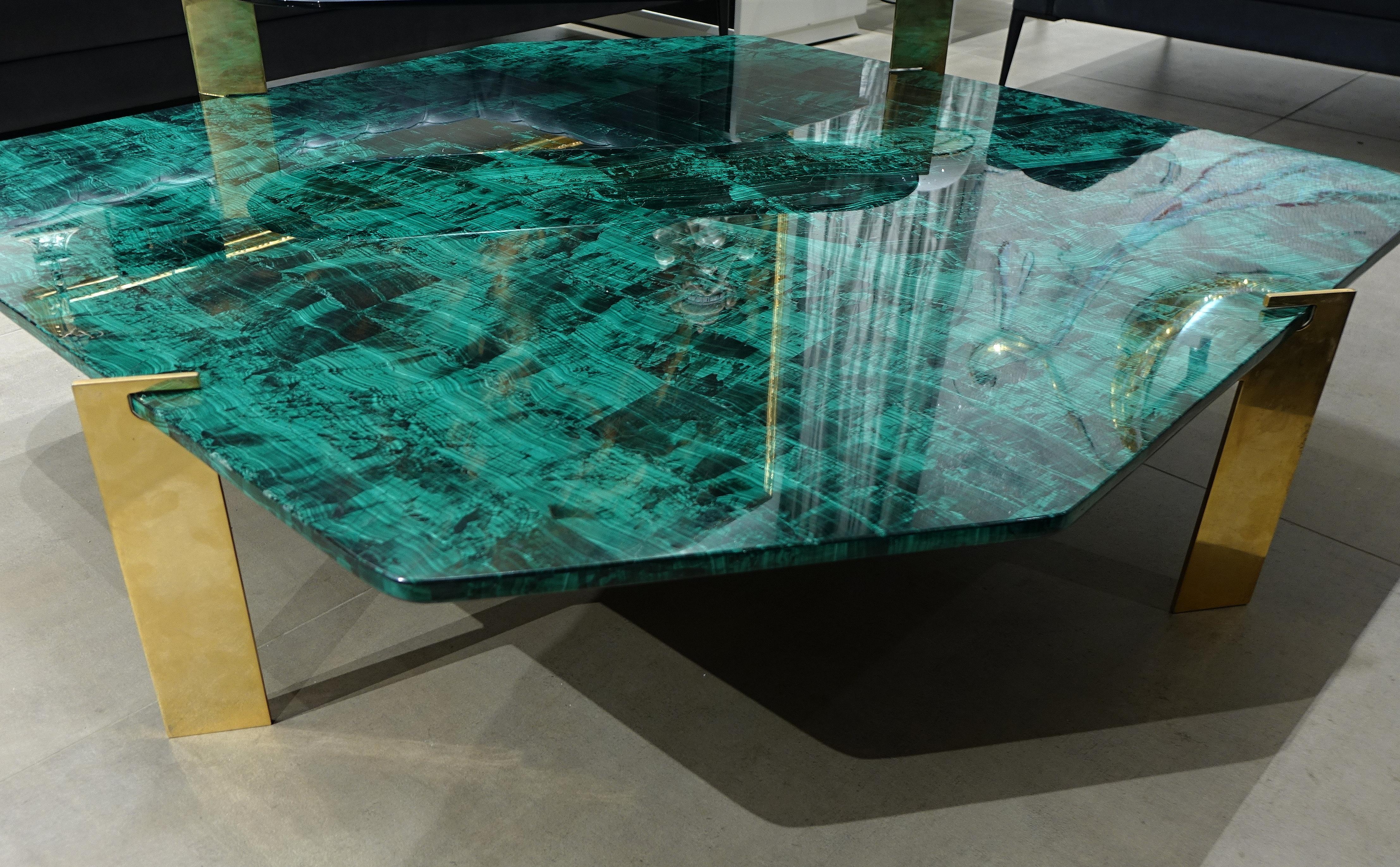 Living Table Modern Design Malachite Stones 3
