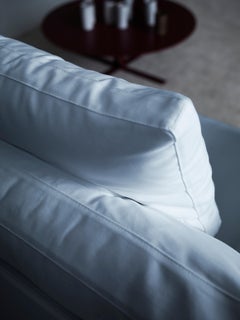 Livingston Armchair in Extra White Upholstery & Chrome Legs by Giuseppe Viganò