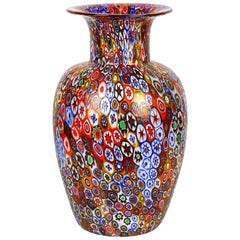 Vaso in vetro di Murrina Millefiori di Livio Campanella, metà del secolo scorso, anni '88