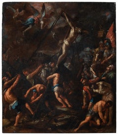 17th century Italian figure painting - Cross Christ - Oil on panel Mehus Italy