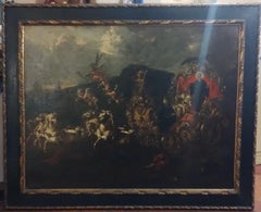 17th Century By Livio Mehus Allegory of Augustinian Order Oil on Canvas