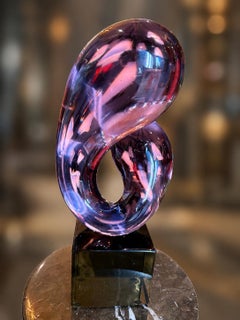 Livio Seguso Abstract Murano Glass Sculpture, Signed, Italy, 1980s