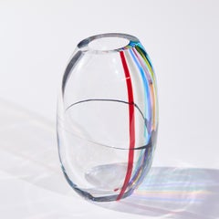 Livio Seguso for Seguso AV Oggetti Italian Murano Glass Rainbow Vase