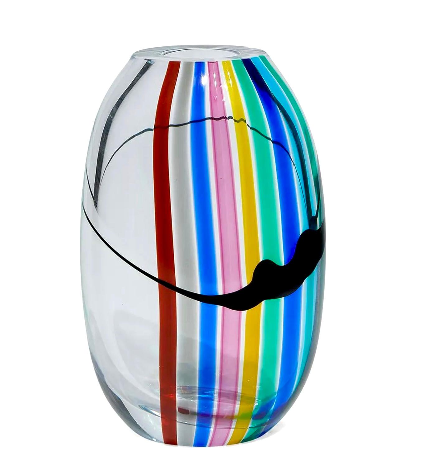 Italian Livio Seguso for Seguso AV / Oggetti Rainbow Vase, Murano Glass, Italy, 1970s