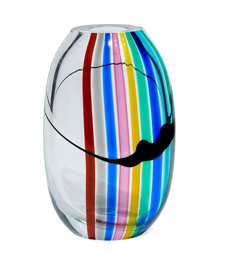 Italian Livio Seguso for Seguso AV / Oggetti Rainbow Vase, Murano Glass, Italy, 1970s For Sale