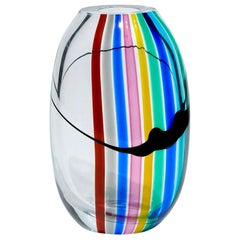 Livio Seguso for Seguso AV / Oggetti Rainbow Vase, Murano Glass, Italy, 1970s