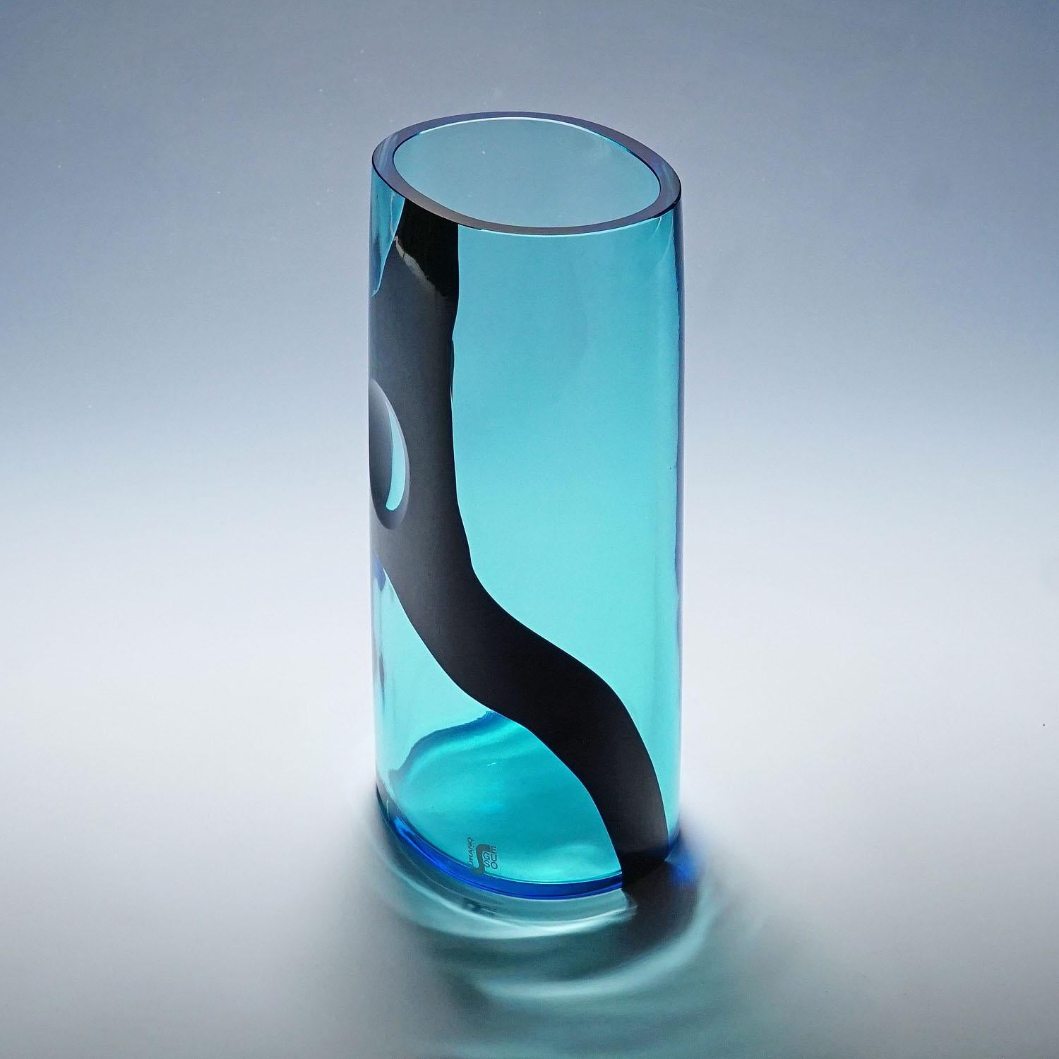 Mid-Century Modern Livio Seguso for Seguso Vetri D'Arte Vase, Murano 1980s For Sale