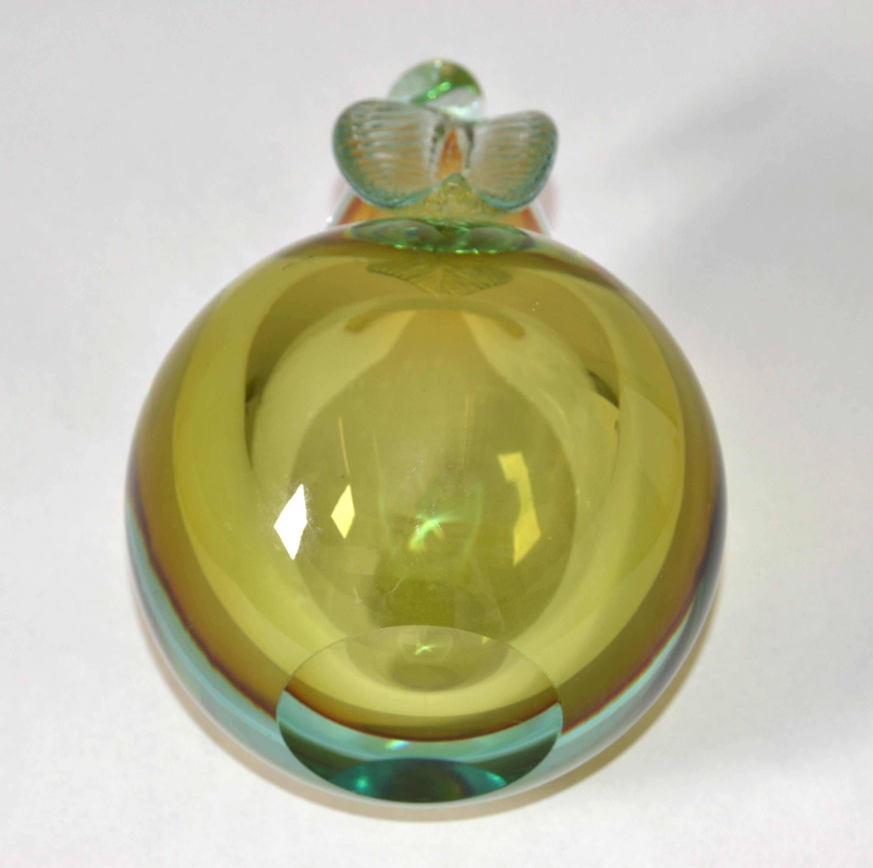 Livio Seguso Genuine Venetian Murano Italy Art Glass Apple and Pear Bookends 60s For Sale 4
