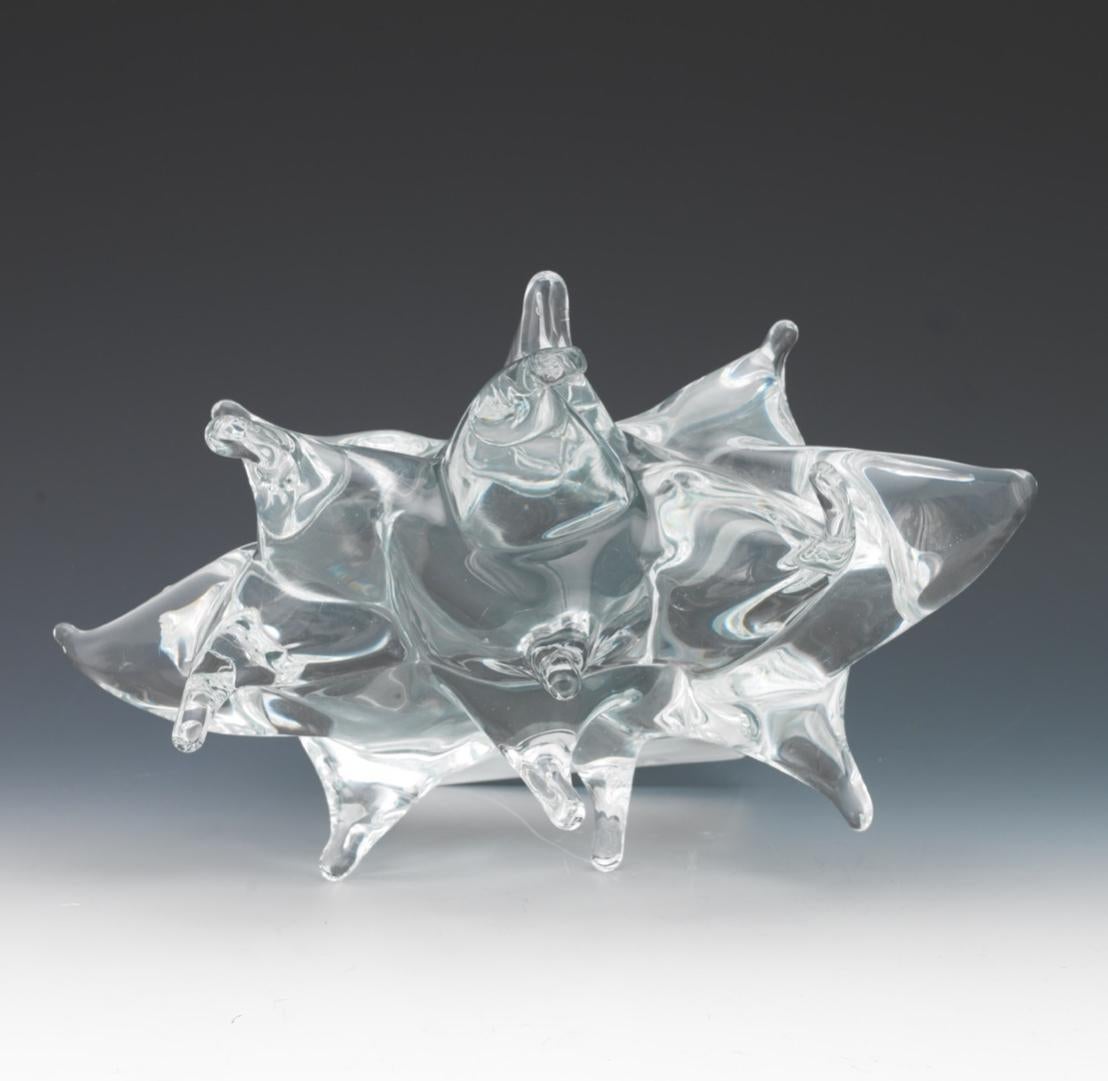 Livio Seguso (Italian b. 1930) Large Clear Abstract Glass Sculpture For Sale 1