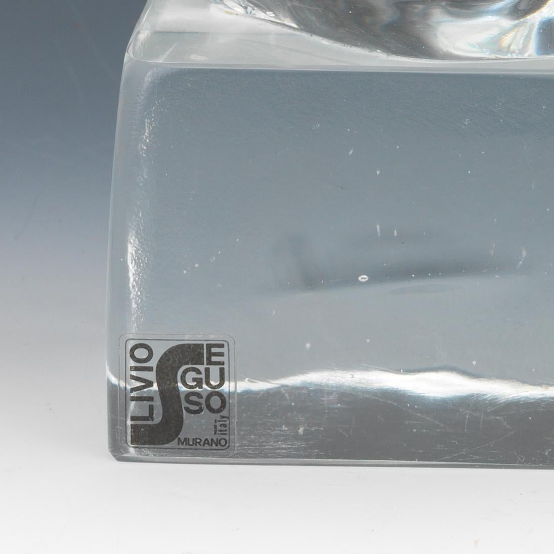 Livio Seguso (Italian b. 1930) Large Clear Abstract Glass Sculpture For Sale 3