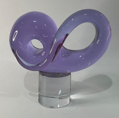 Livio Seguso Large Solid Signed Art Glass Murano Abstract Sculpture in Purple