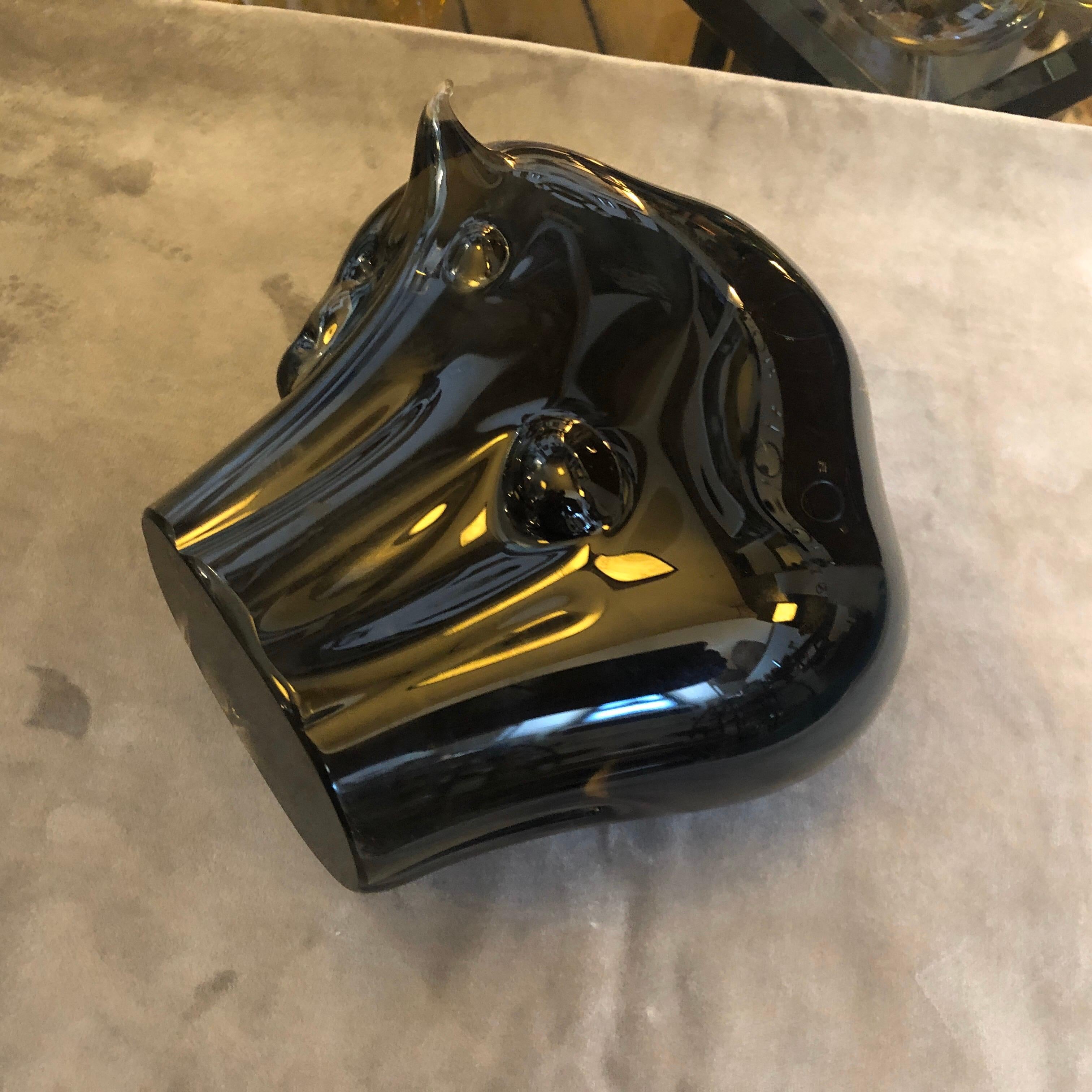 Livio Seguso Mid-Century Modern Brown Murano Glass Bull, circa 1970 2