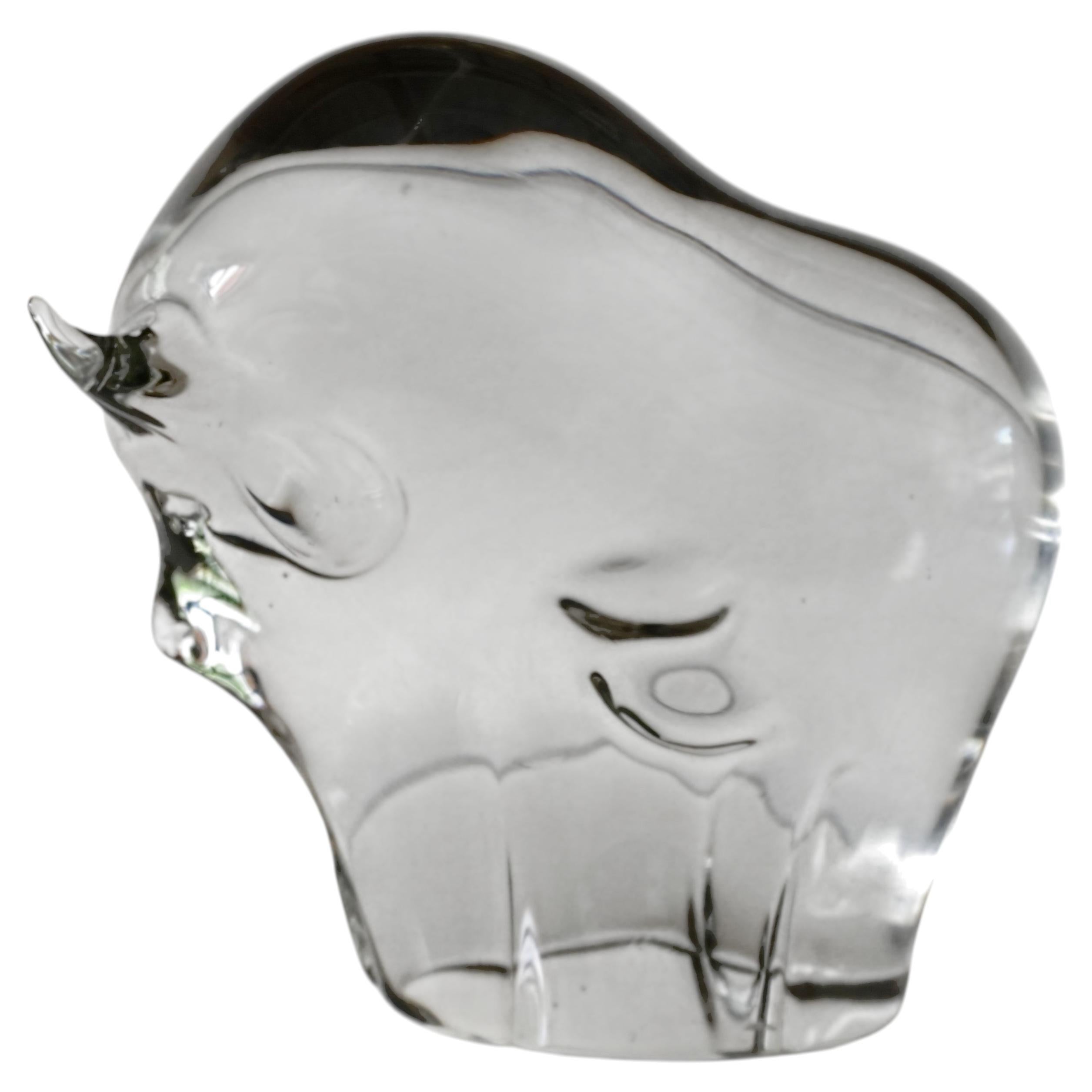 Sculpture en verre « Murano Bull » de Livio Seguso, gris fumé, Italie, 1970 en vente
