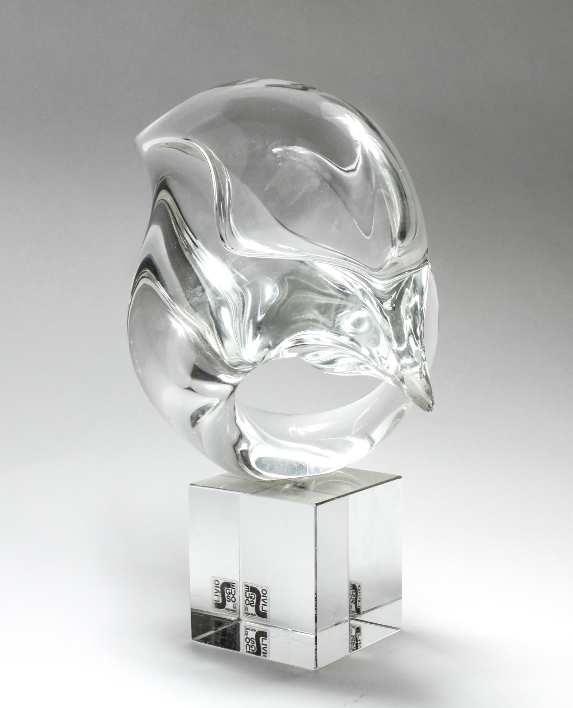 Livio Seguso Murano Italian Modern Abstract Art Glass Sculpture In Good Condition In New York, NY