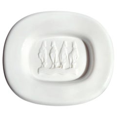 Bol sculptural en verre d'art italien représentant des chevaux de Murano de Livio Seguso St. Marks