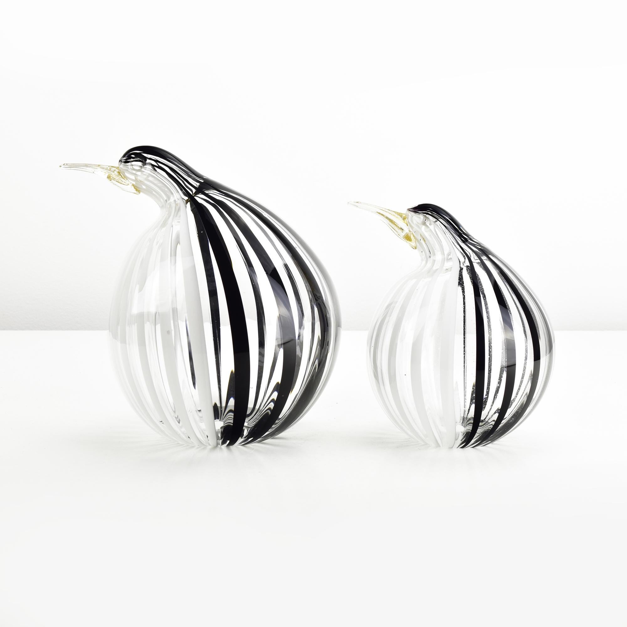 Livio Seguso Penguin Group Seguso Vetri d'Arte Murano Elegante Glasskulpturen (Moderne der Mitte des Jahrhunderts) im Angebot